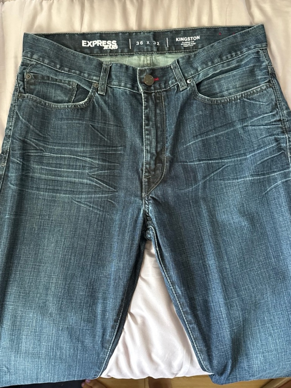 Express Kingston Men's Dark Blue Bootcut Jeans